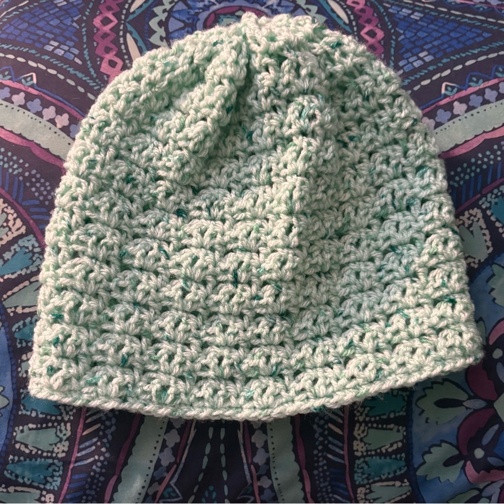 Handmade Crochet Beanie in teal